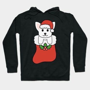 Christmas White Chihuahua Stocking Hoodie